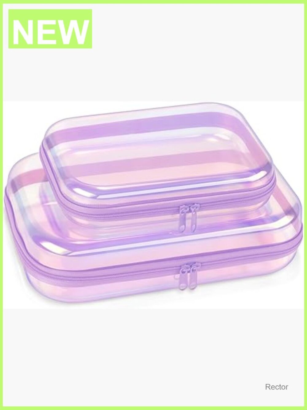 Clear Hard Shell Zipper Case, TSA Approved Toiletry Bag, Waterproof Cosmetic